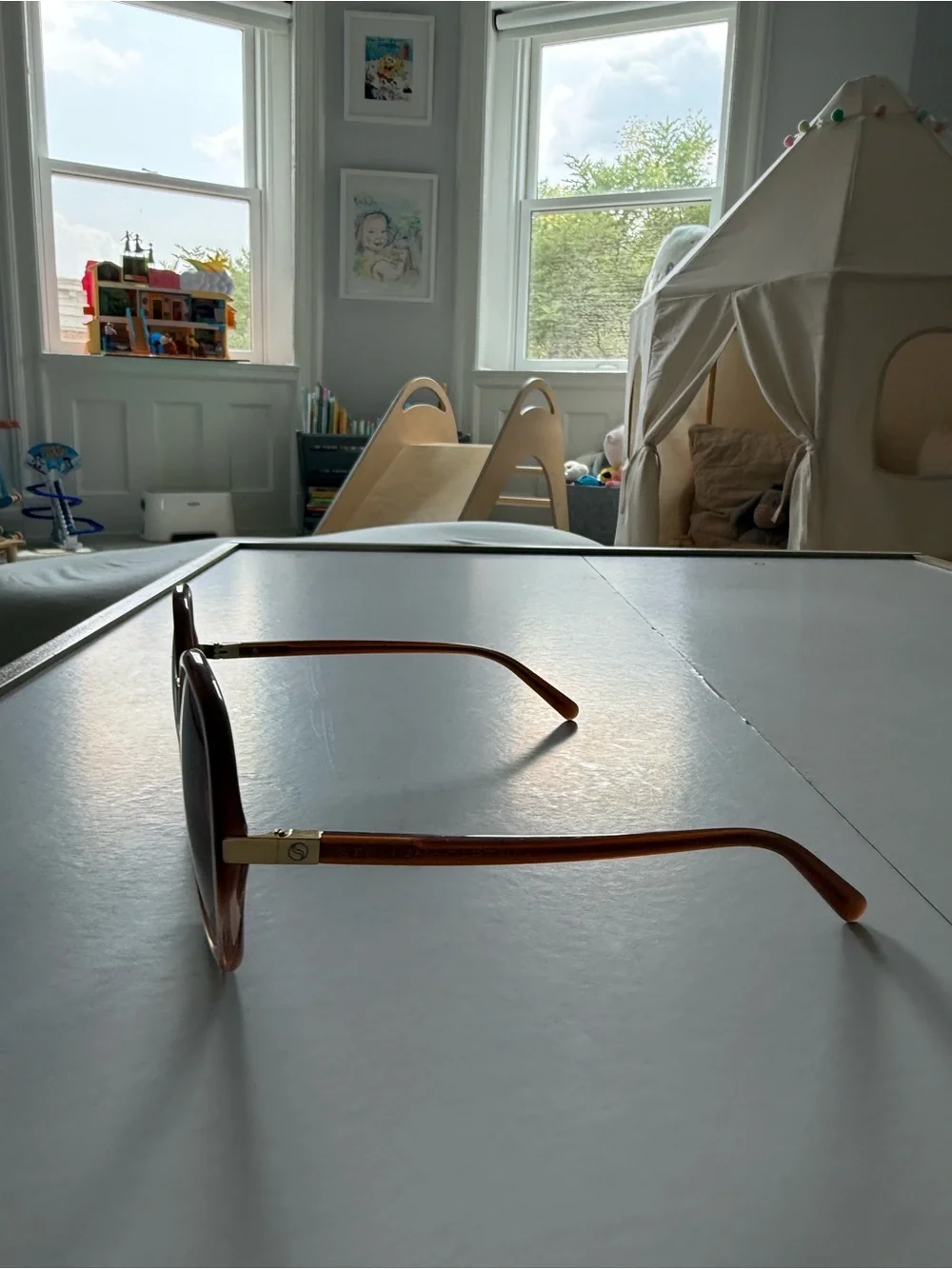Stella McCartney Gradient Brown to Clear Oversized Round Sunglasses